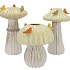 BIRD MUSHROOM VASE SAND ASS 18X18X31CM NM
