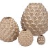MIKA COZY SAND VASE PINECONE EDGE 15X15CM