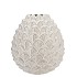 MIKA NORDIC WHITE VASE PINECONE EDGE 15X15CM