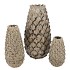 MIKA NORDIC GREEN VASE LONG PINECONE EDGE 16X35CM