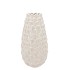 MIKA NORDIC WHITE VASE LONG PINECONE EDGE 14X25CM