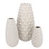 MIKA NORDIC WHITE VASE LONG PINECONE EDGE 14X25CM