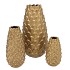 MIKA MAJESTIC GOLD VASE LONG PINECONE EDGE 14X25CM