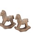 CONCRETE GOLDEN ROCKING HORSE 16X6X18CM