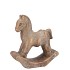 CONCRETE GOLDEN ROCKING HORSE 14X6X15CM