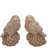 CONCRETE GOLDEN BIRDS ASS 9X7X13CM