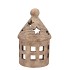 CONCRETE GOLDEN XMAS HOUSE T-LIGHT 17X12X27CM