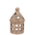 CONCRETE GOLDEN XMAS HOUSE T-LIGHT 14X10X23CM