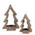 CONCRETE GOLDEN XMAS TREE T-LIGHT HOLDER 13X7X20CM