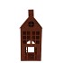 RUSTY SCOTTISH BROWN DECO HOUSE CANDLE 14X31CM