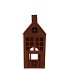 RUSTY SCOTTISH BROWN DECO HOUSE CANDLE 12X25CM