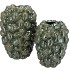 MILOU MAJESTIC GREEN VASE ACORNS ALLOVER 23X23X30CM