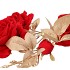 SILK ROSE GOLDIE 5X RED 116CM