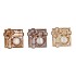 BOWY SCOTTISH BROWN MIX CANDLE HOLDER BOW SQUARE ASS 6X5X5CM