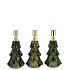 JAZZ MAJESTIC GREEN CANDLE HOLDER X-MAS TREE ASS 8X13CM
