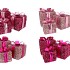 SPARKLE GIFTBOX FUCHSIA LED S/3 10X11/13X13/15X17CM NM