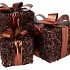 SPARKLE GIFTBOX BROWN LED S/3 10X11/13X13/15X17CM NM