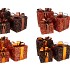 SPARKLE GIFTBOX BROWN LED S/3 10X11/13X13/15X17CM
