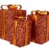 SPARKLE GIFTBOX BROWN LED S/3 15X25/20X35/25X42CM NM