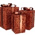 SPARKLE GIFTBOX BROWN LED S/3 15X25/20X35/25X42CM NM