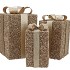 SPARKLE GIFTBOX COZY GOLD LED S/3 15X25/20X35/25X42CM