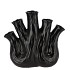 AGLIO BLACK  VASE OVAL 25X11X24CM NM