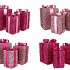 SPARKLE GIFTBOX FUCHSIA LED S/3 15X25/20X35/25X42CM NM