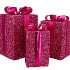 SPARKLE GIFTBOX FUCHSIA LED S/3 15X25/20X35/25X42CM NM
