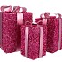 SPARKLE GIFTBOX FUCHSIA LED S/3 15X25/20X35/25X42CM NM