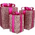 SPARKLE GIFTBOX FUCHSIA LED S/3 15X25/20X35/25X42CM NM