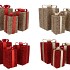SPARKLE GIFTBOX RED LED S/3 15X25/20X35/25X42CM NM