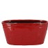 IRON STONE RED GLAZED OVAL POT 28X15X13CM