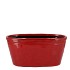 IRON STONE RED GLAZED OVAL POT 25X13X11CM