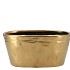 IRON STONE GOLD GLAZED OVAL POT 28X15X13CM