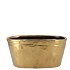 IRON STONE GOLD GLAZED OVAL POT 25X13X11CM