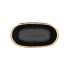 IRON STONE GOLD GLAZED OVAL POT 23X9X10CM