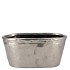 IRON STONE SILVER GLAZED OVAL POT 25X13X11CM
