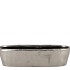 IRON STONE SILVER GLAZED OVAL POT 32X10X8CM