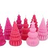 CANDLE FROSTY PAGODA TREE JOLLY PINK MIX ASS 7X14CM ASS