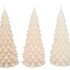 CANDLE FROSTY X-MAS TREE COZY SAND MIX 9X20CM ASS