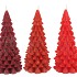 CANDLE FROSTY X-MAS TREE WILD RED MIX 9X20CM ASS