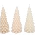 CANDLE FROSTY X-MAS TREE COZY SAND MIX 8X16CM ASS