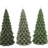 CANDLE FROSTY X-MAS TREE MAJESTIC GREEN MIX 8X16CM ASS