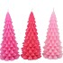 CANDLE FROSTY X-MAS TREE JOLLY PINK MIX 8X16CM ASS