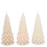 CANDLE FROSTY X-MAS TREE COZY SAND MIX 6X12CM ASS