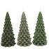 CANDLE FROSTY X-MAS TREE MAJESTIC GREEN MIX 6X12CM ASS
