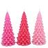 CANDLE FROSTY X-MAS TREE JOLLY PINK MIX 6X12CM ASS