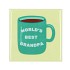 TILE WORLD'S BEST GRANDPA GREEN 10X10X1CM