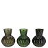 FELINE DARK GREEN MIX VASE ASS 12X15CM