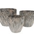 MONTY GREY POT ROUGH S/3 25X21/21X18/16X15CM